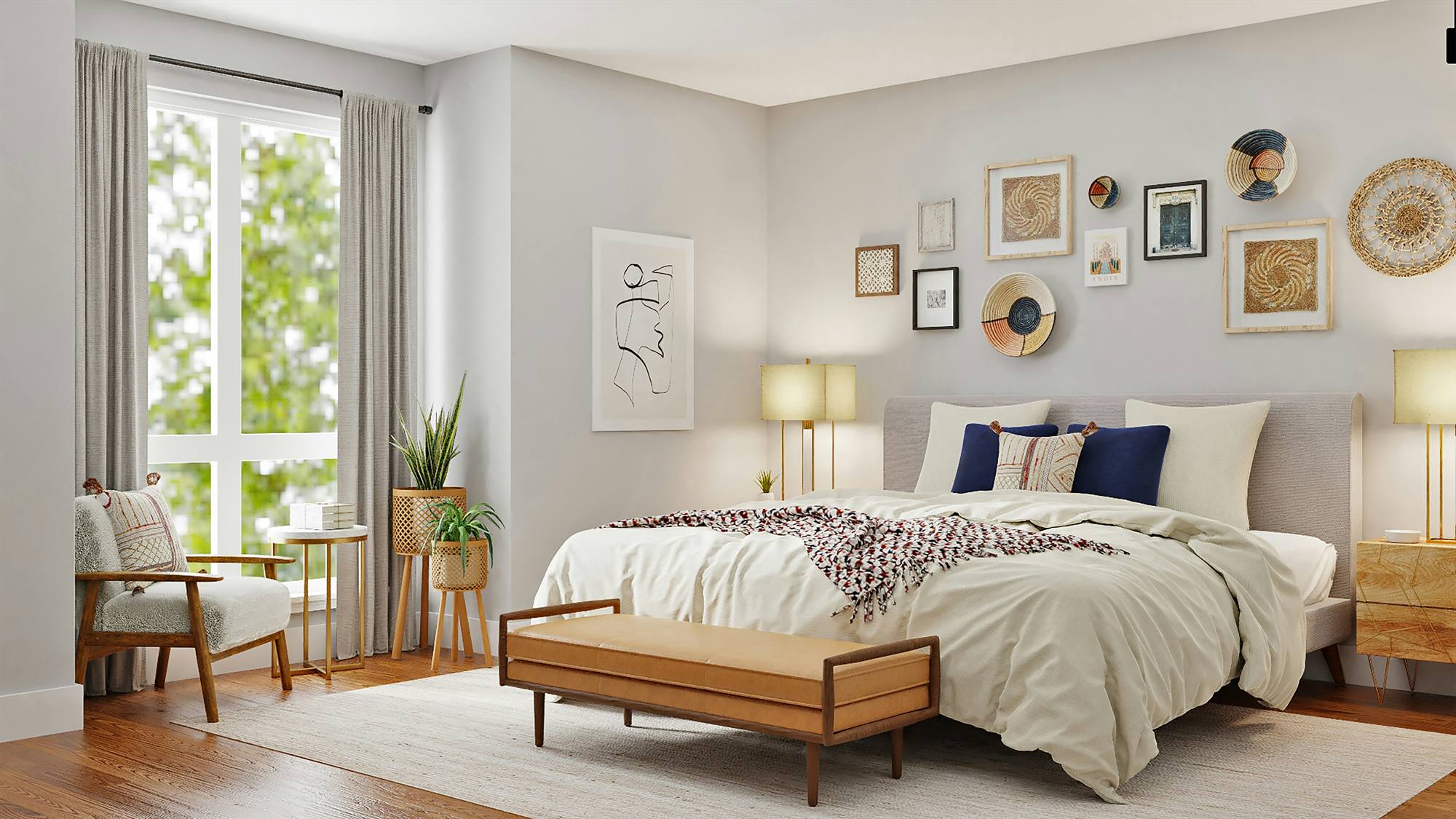 Serene, restful bedroom